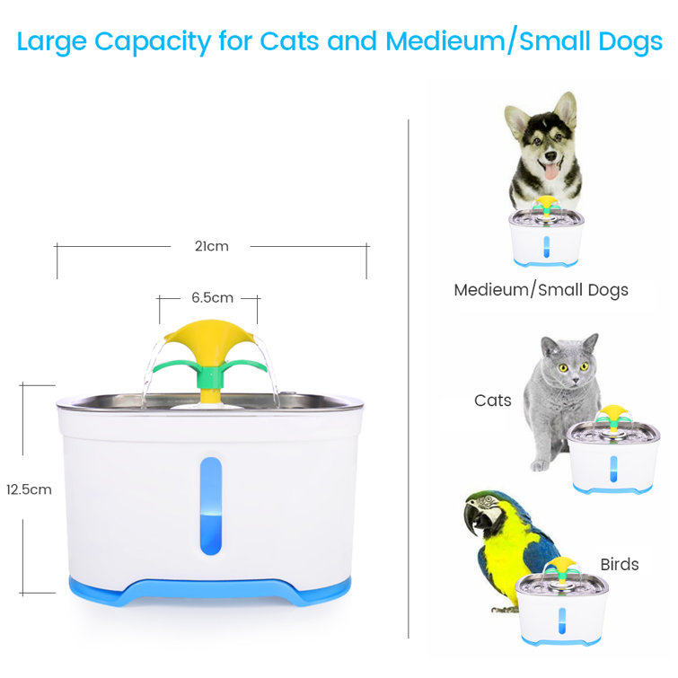 MIFXIN Automatic Electric Pet Water Fountain With Filter mat